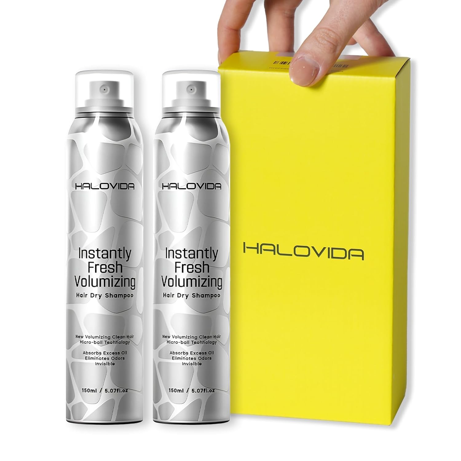 HALOVIDA Dry Shampoo for Women - Refreshing Dark Hair Care
