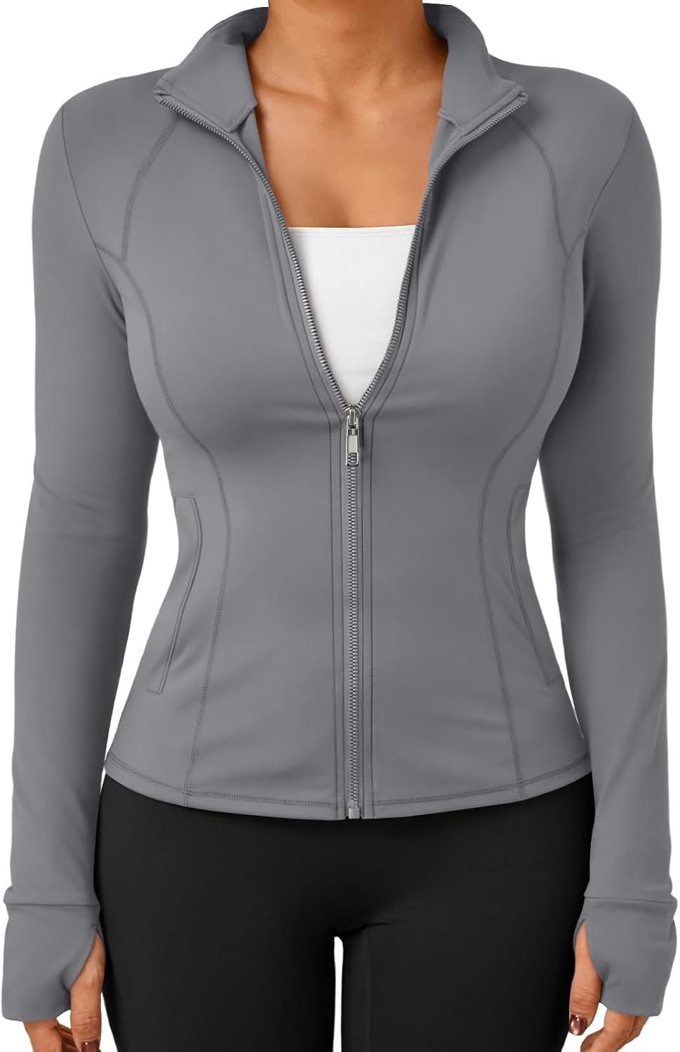 Trendy Queen Womens Lightweight Zip Up Jackets for Fall Gym