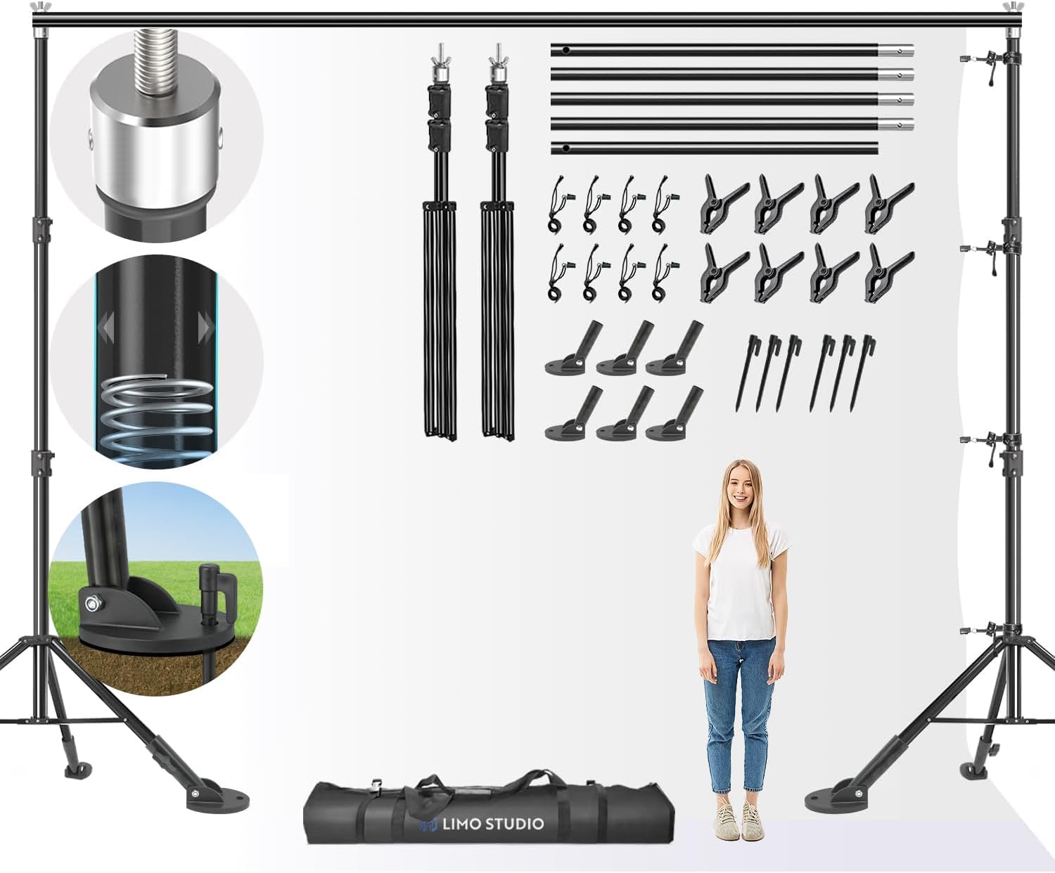 LimoStudio Super Heavy Duty Backdrop Stand for All Events