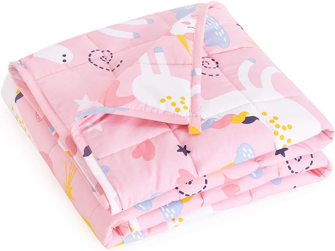 Mr. Sandman Weighted Blanket for Kids - Rainbow Unicorn Design