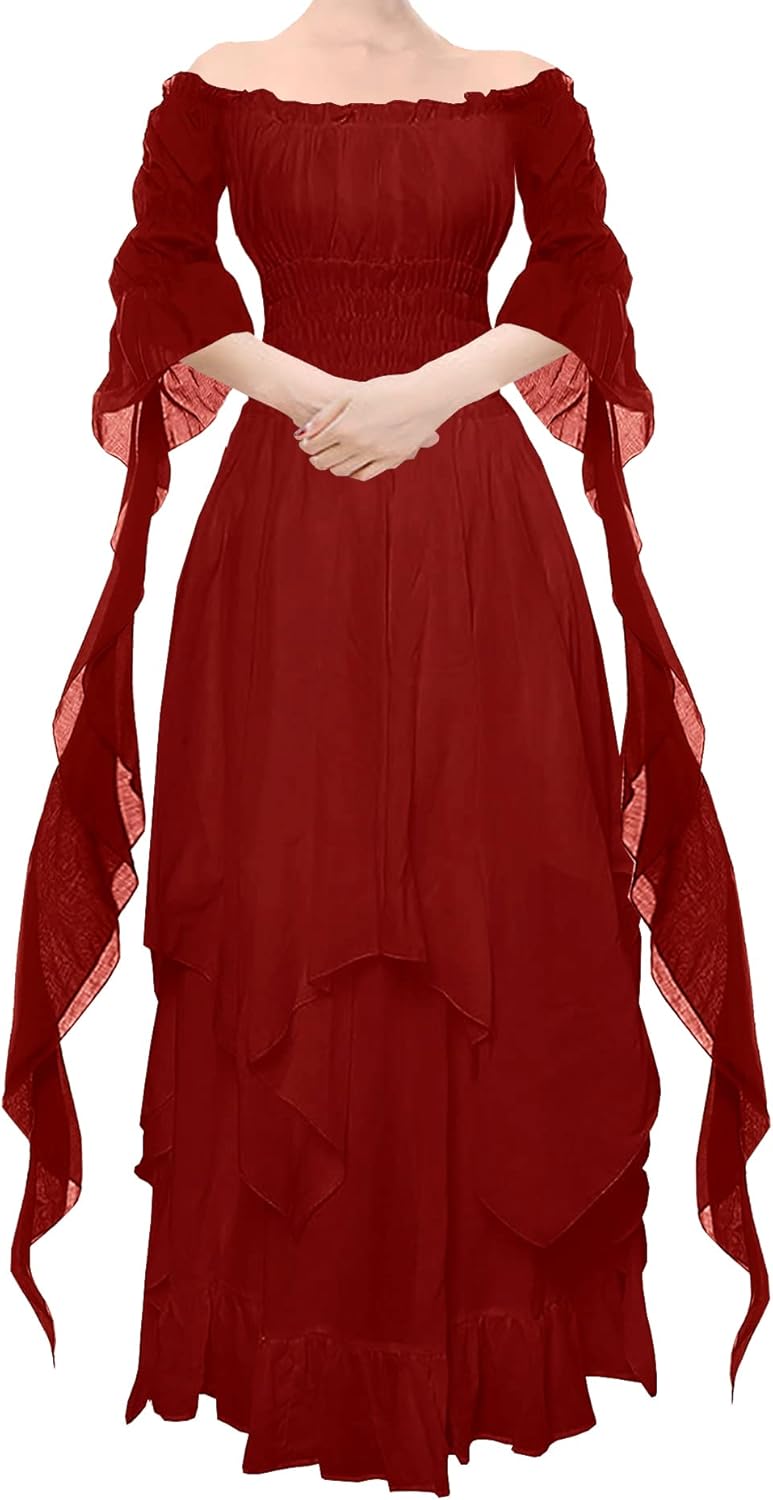 YEAXLUD Women's Victorian Dress for Plus Size Renaissance Style