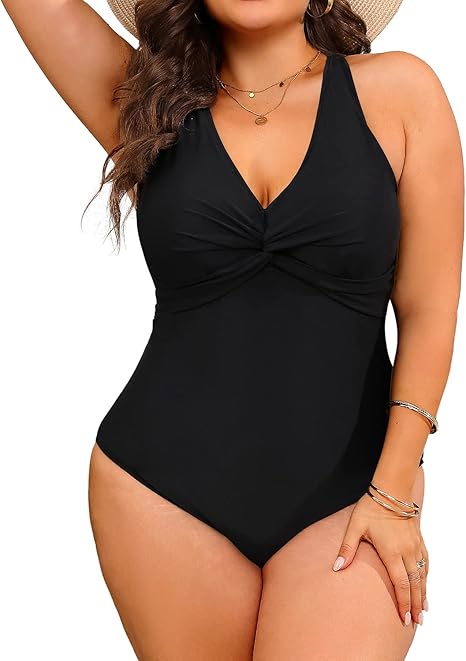 Aqua Eve Plus Size One Piece Swimsuits for Tummy Control