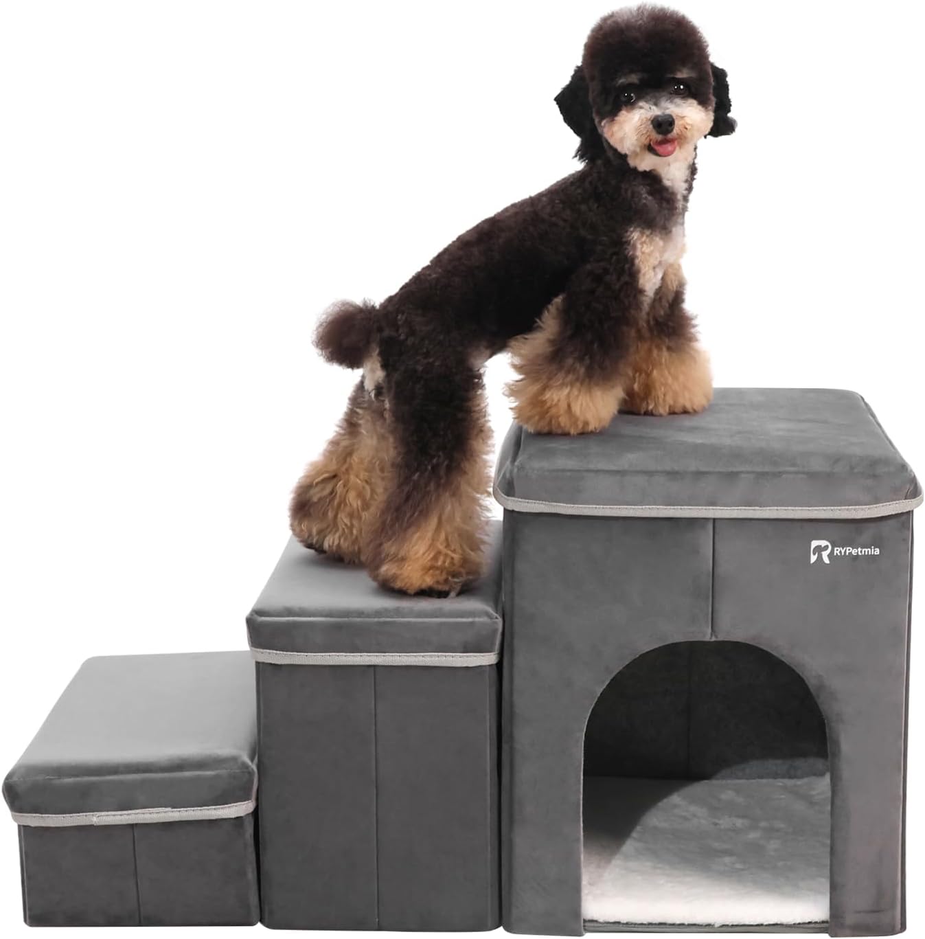 Foldable Pet Stairs for Beds & Sofas - Non-Slip Dog Steps