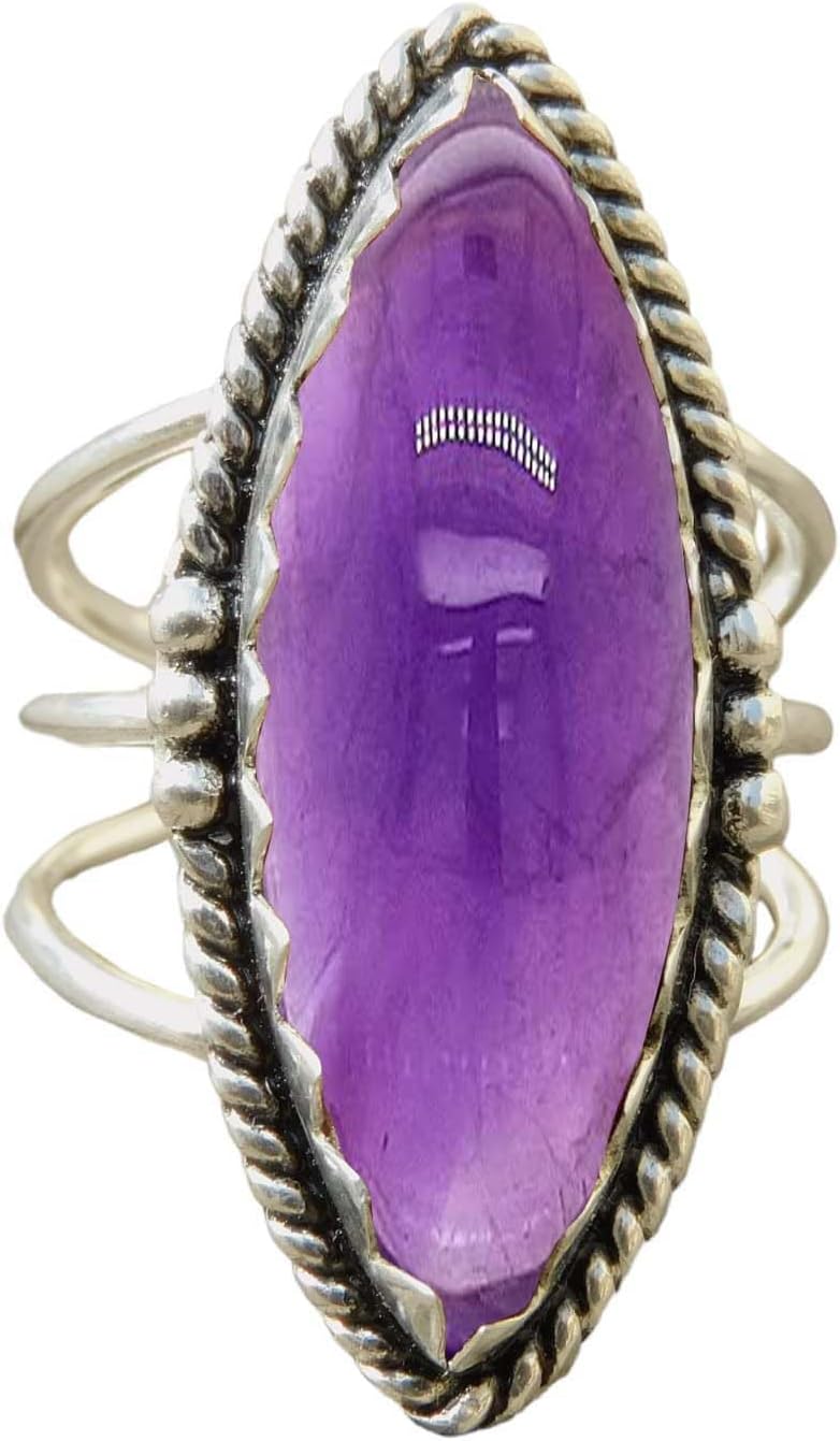 NKG Blue Copper Turquoise Ring in 925 Sterling Silver for Women