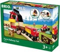 BRIO World Farm Railway Set - 20-Piece FSC Wood Train Set