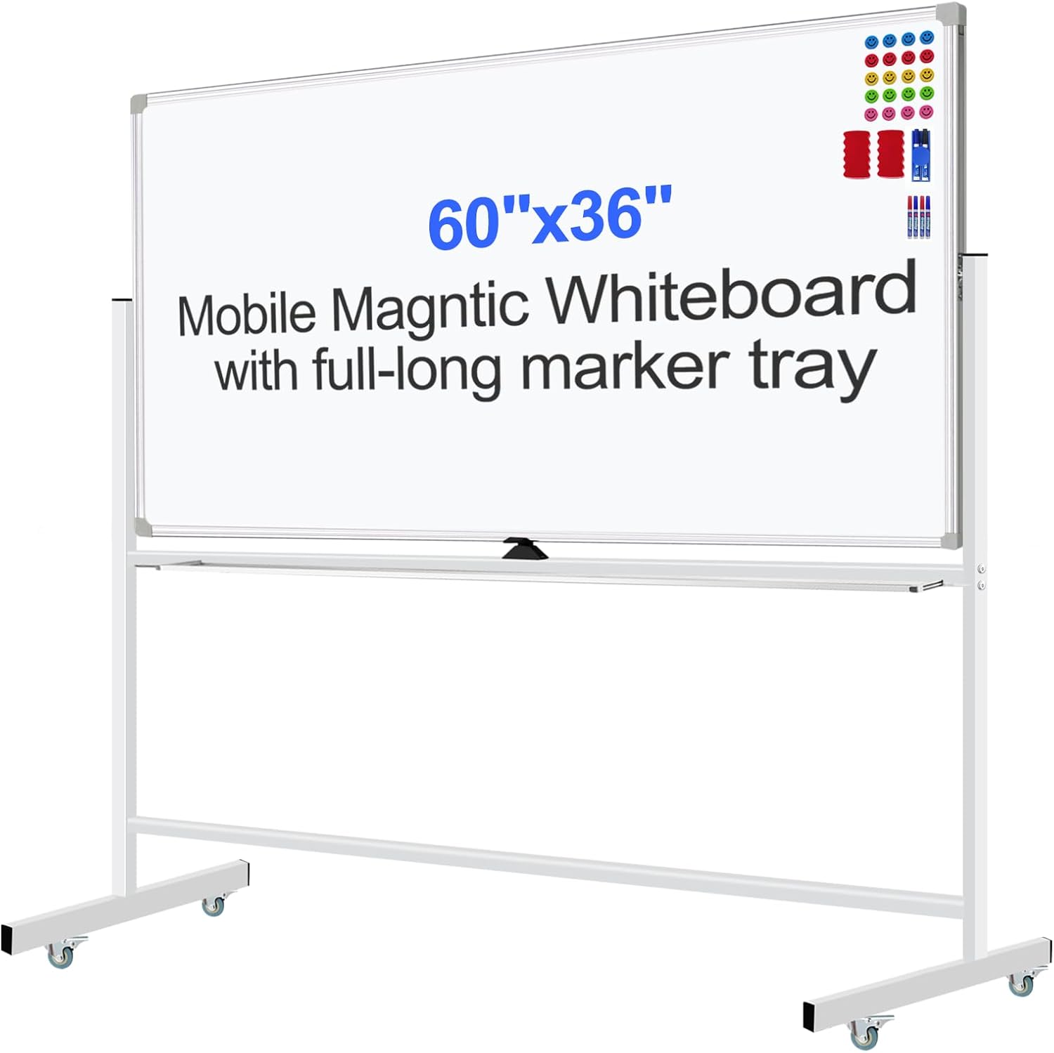 Mobile Magnet Whiteboard with Stand for Office and Home Use