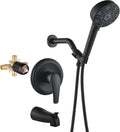 Shower Faucet Set with Tub Spout and Handheld Shower - Matte Black