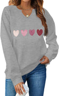 Valentine Gift: Ymoshoe Love Heart V-Neck Sweatshirt