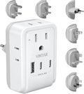 Universal Travel Adapter Kit with 4 AC Outlets and 3 USB Ports