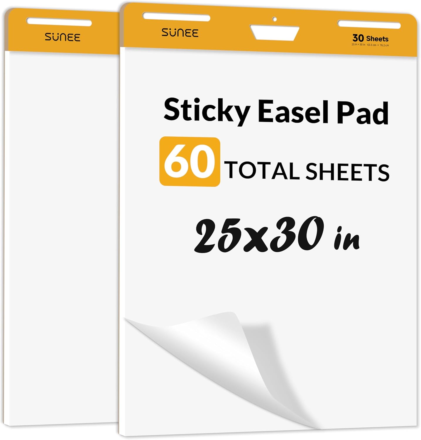 Sticky Easel Pads 25x30 Inches, 30 Sheets, 2 Pack for Presentations