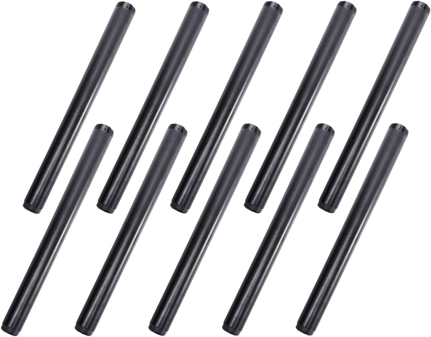 1x14 Black Painted Iron Pipe Nipple for DIY Projects and Decor