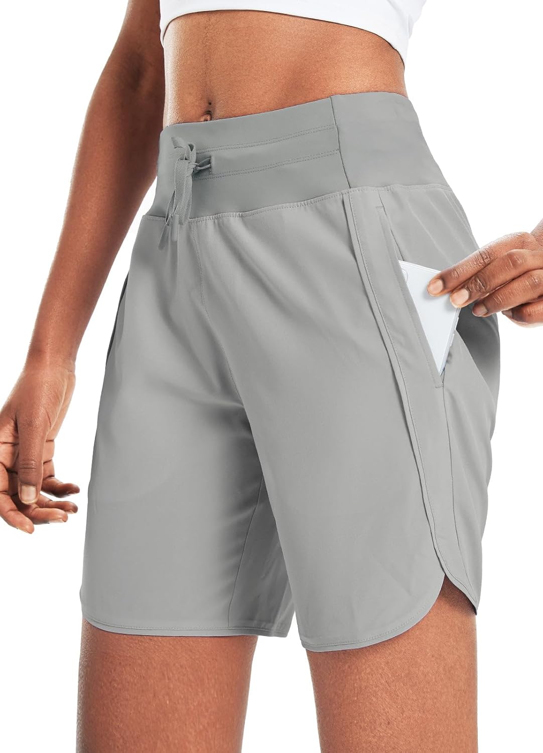 Baleaf Women's 7in Athletic Long Running Shorts for Comfort