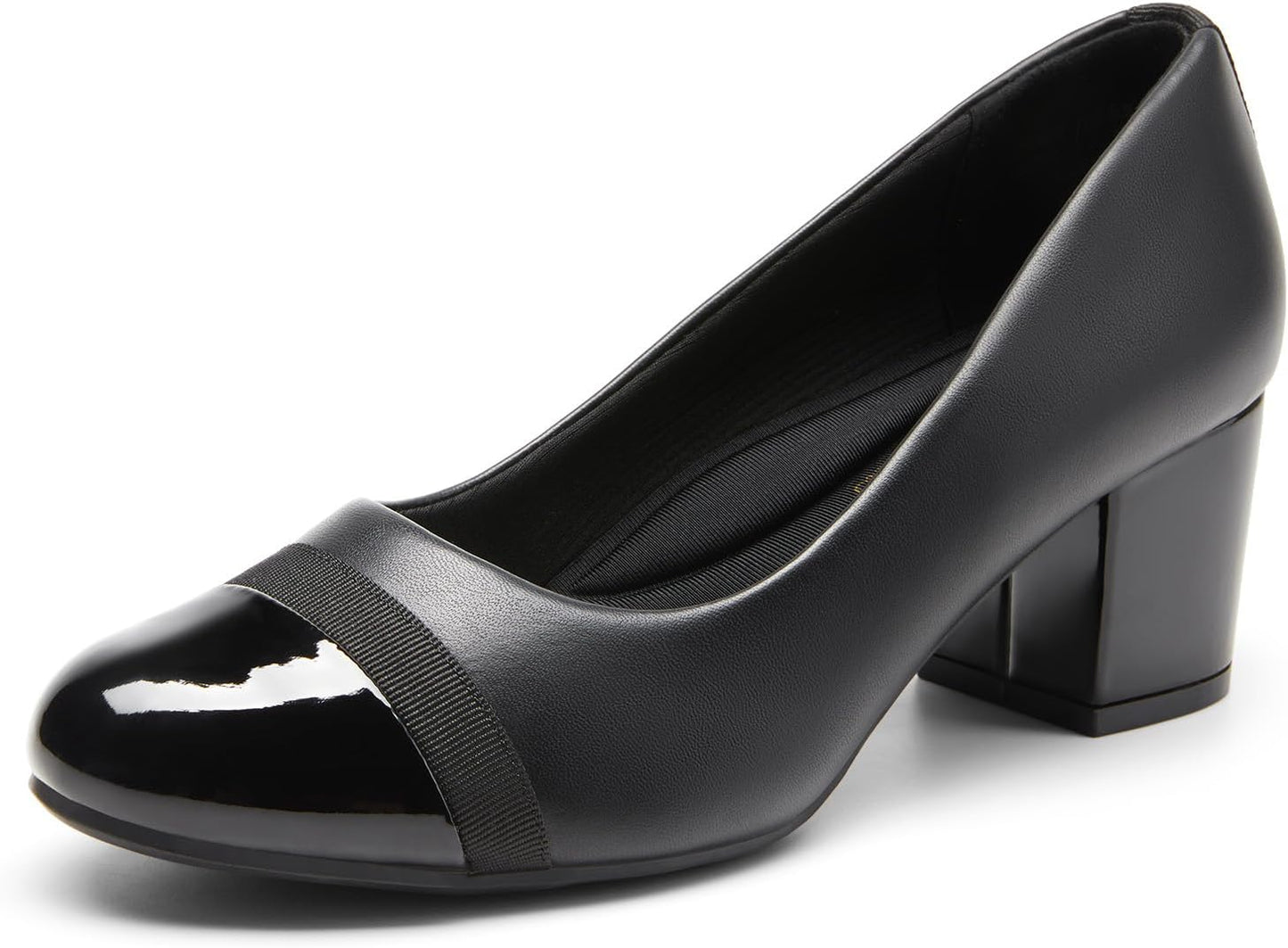 DREAM PAIRS Women's Comfortable Low Chunky Block Heel Pumps