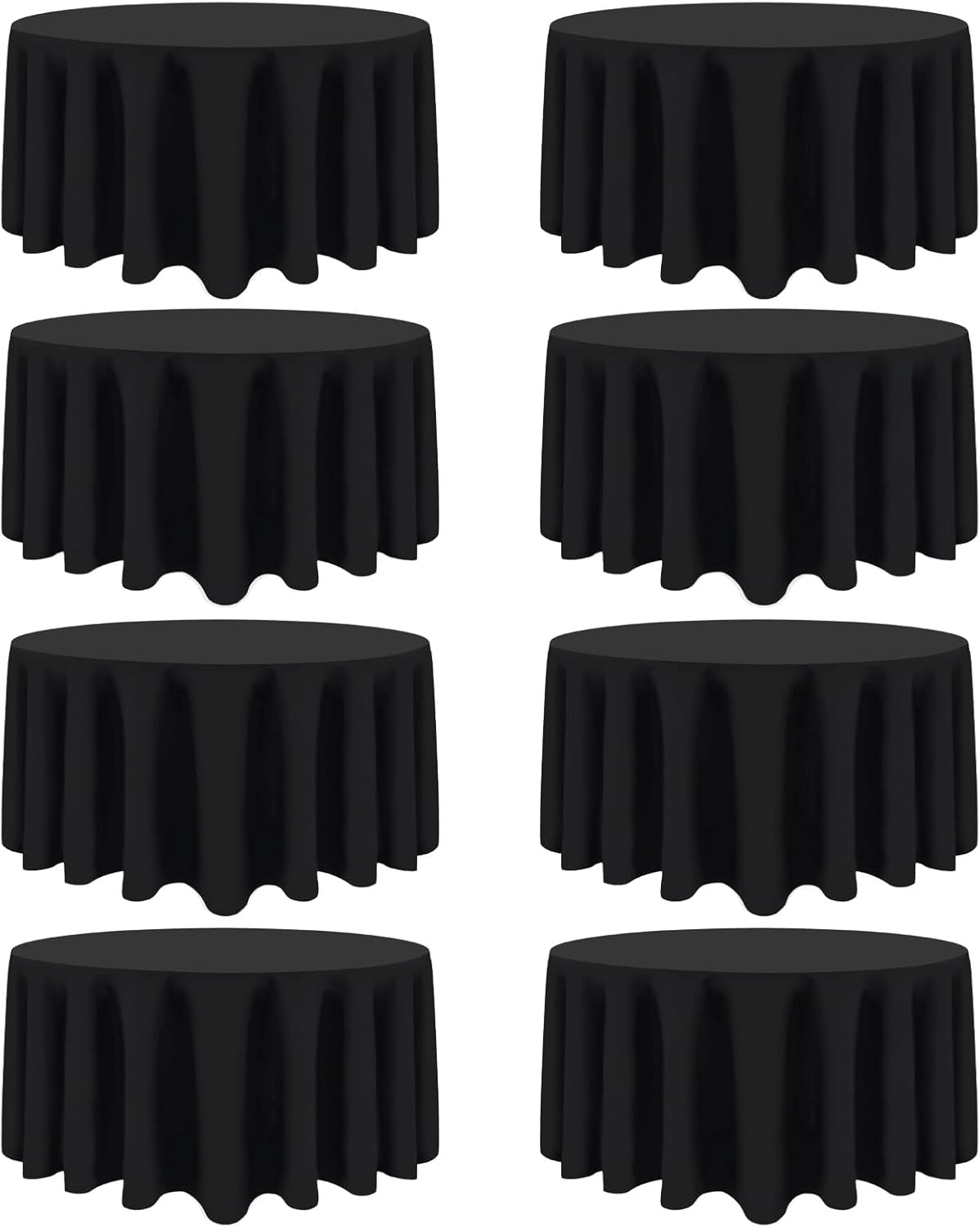 Black Round Tablecloth 120 Inch for Weddings and Parties