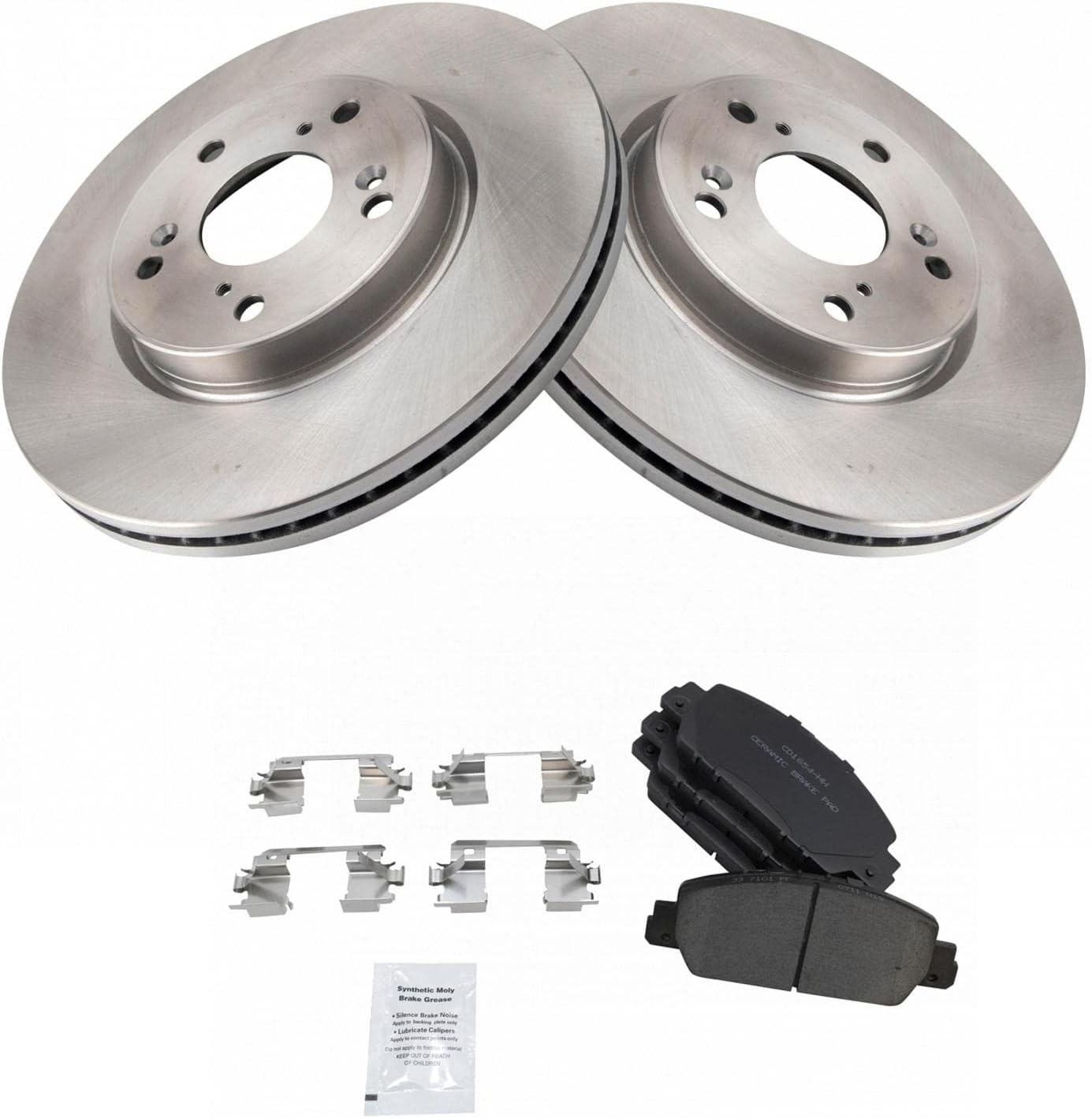 TRQ Front Brake Pad & Rotor Kit for 2016-2019 Honda HR-V