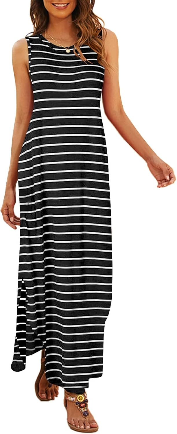 Hount Women's Casual Summer Sleeveless Dress with Pockets