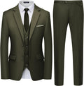 WULFUL Men's 3 Piece Slim Fit Suit Set - Classic Black Formal Wear HOW