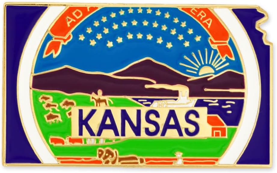 Kansas State Shape Flag Lapel Pin - Perfect Gift for Collectors