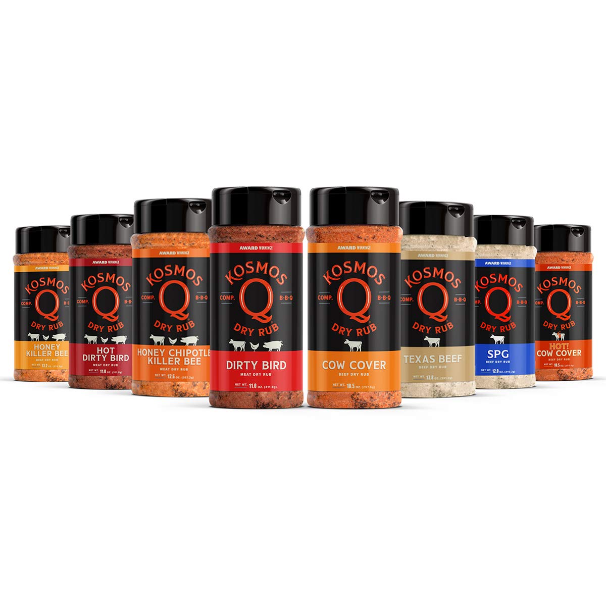 Kosmos Q BBQ Grill Spices Set - 8 Flavor Variety for Grilling