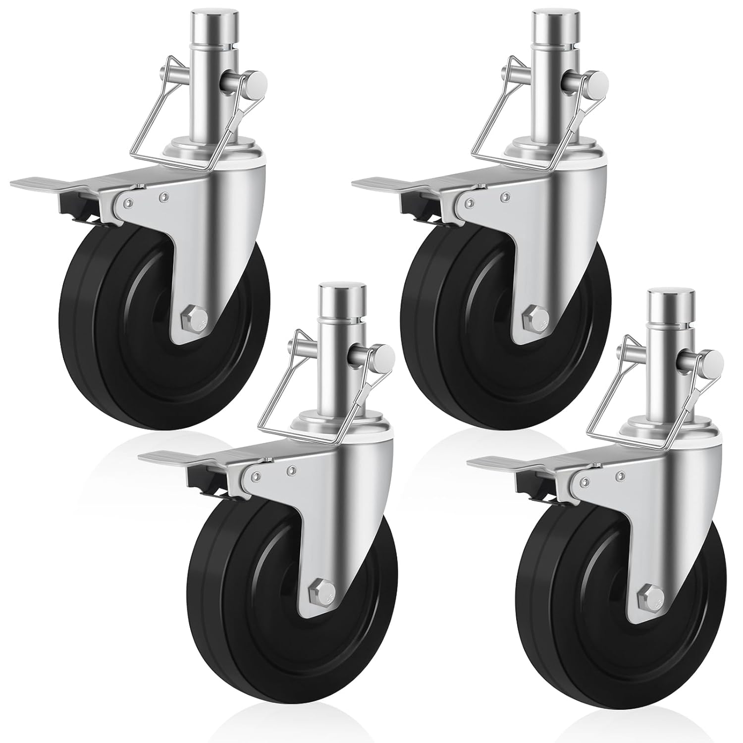 5 Inch Scaffolding Wheels Set of 4 with Dual Locking Mechanism