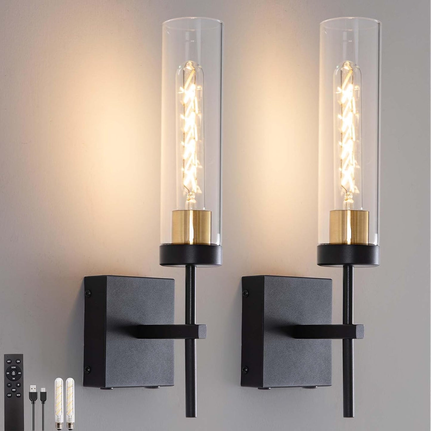 Battery Operated Wall Sconce with Remote Control for Home Use