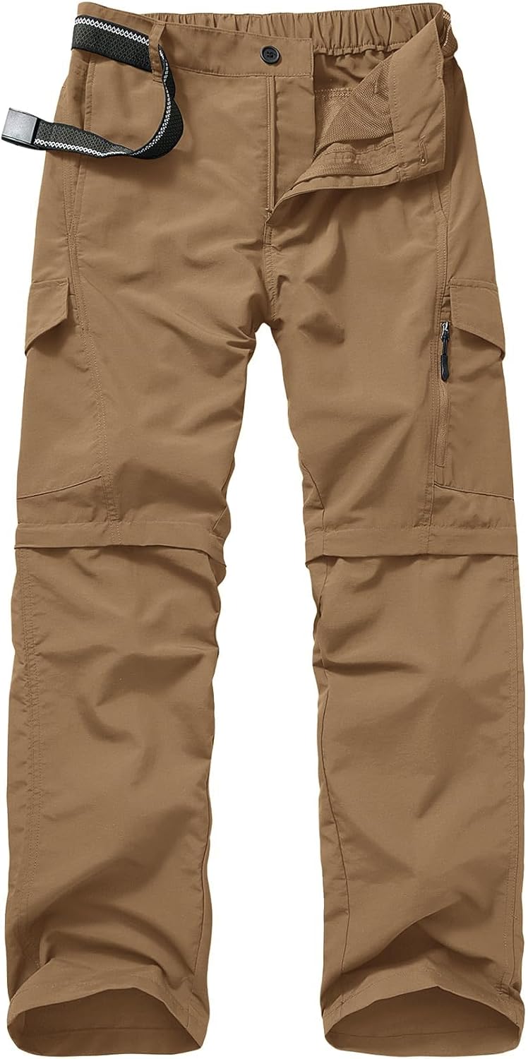 Mens Hiking Pants Quick Dry Lightweight Convertible Zip Off Trousers