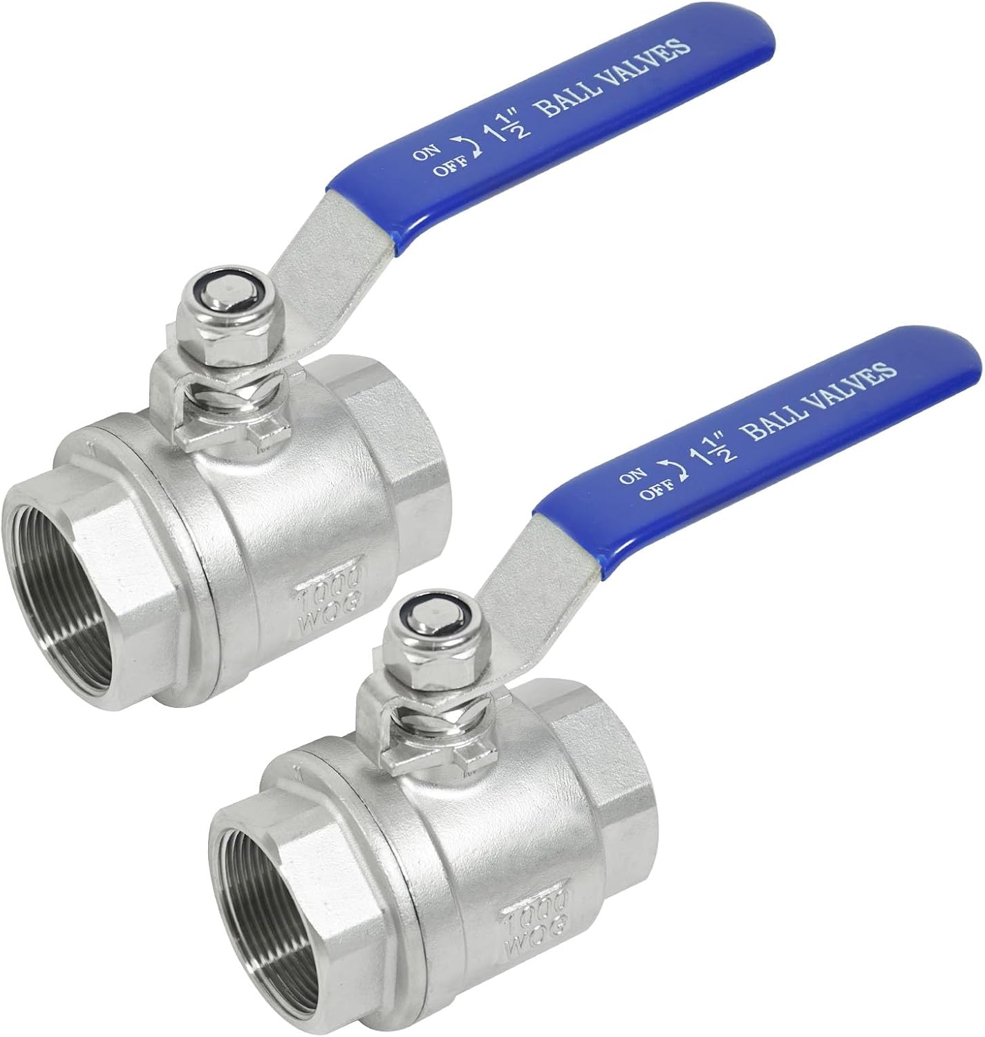 YADIAN 2 Pack 1-1/2ft' Full Port Stainless Steel Ball Valves