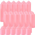 36 Pcs Pink Pillar Candles Bulk Set by Veiuwa for Events