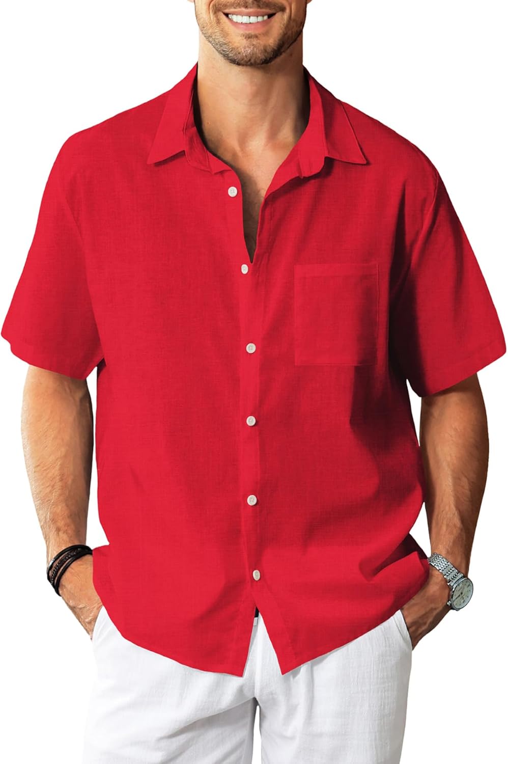 KYKU Linen Shirts for Men: Casual Button Down Summer Style
