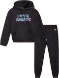 Reebok Girls' Sweatsuit Set - 2 Piece Fleece Hoodie and Joggers