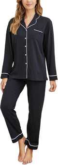 Long Sleeve Womens Button Down Pajama Set - Soft Cotton Blend
