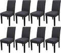 Dining Room Chair Covers Set of 8 - High Stretch Removable Seat
