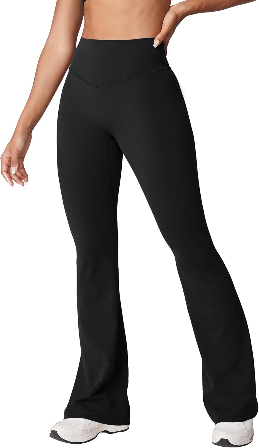 Hugcurve No Front Seam High Waisted Flare Leggings for Women