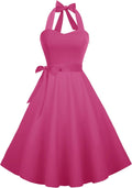 Halter Retro Vintage Cocktail Sundress - Flattering A-Line Fit Shoes