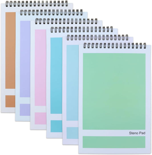 6-Pack Spiral Steno Pads - Take Efficient Notes Anywhere!