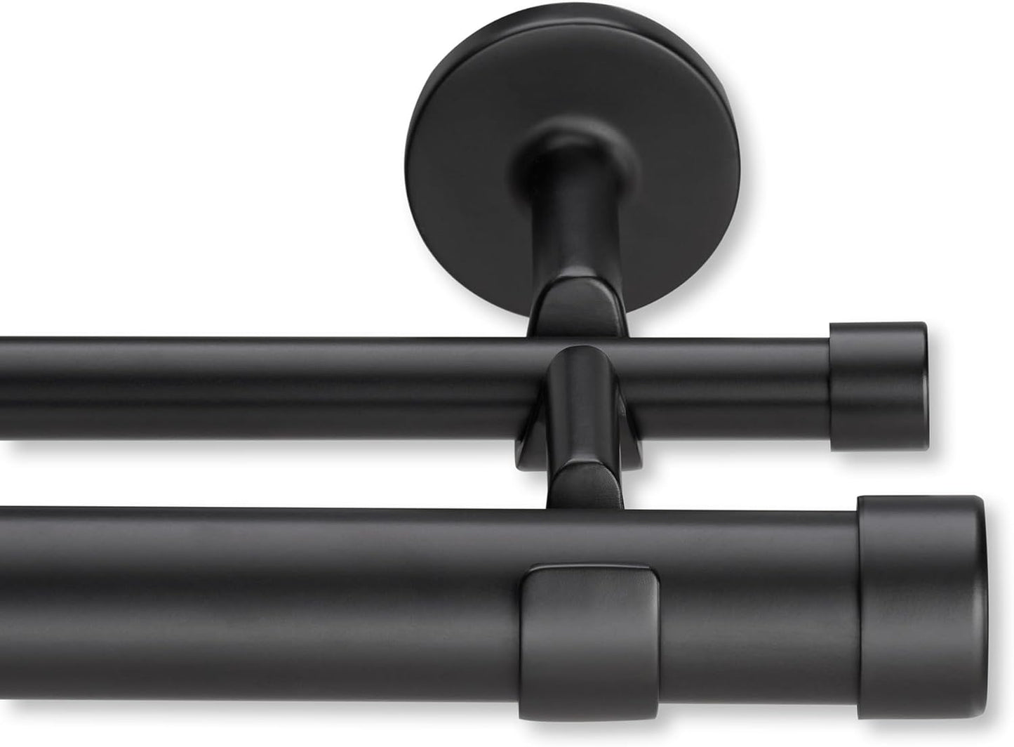 Premium 10 Foot Custom Double Curtain Rod - Satin Black Finish