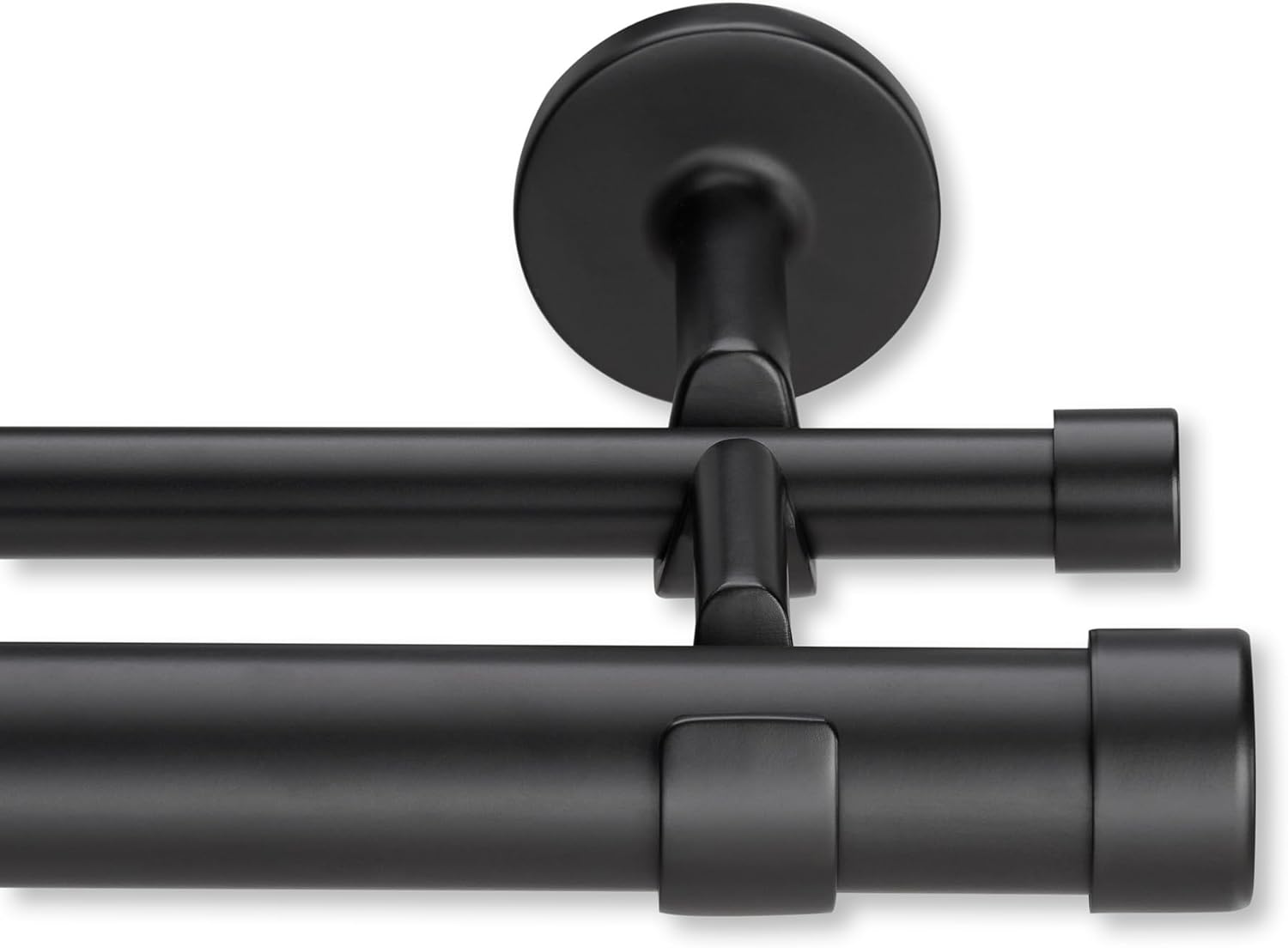 Premium 10 Foot Custom Double Curtain Rod - Satin Black Finish