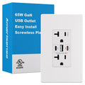 Amerisense GaN 65W 3-Port USB Wall Outlet - Fast Charging Receptacle