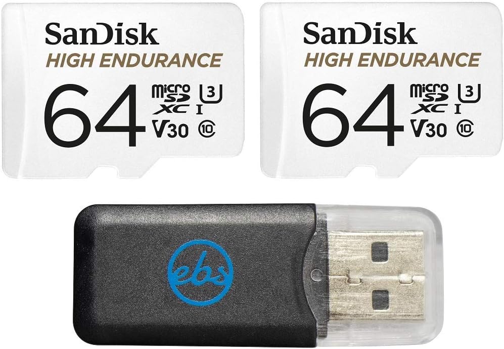 SanDisk 2-Pack High Endurance 64GB MicroSD Bundle