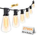 GPATIO 120FT Outdoor String Lights with 64 Shatterproof Bulbs - Warm