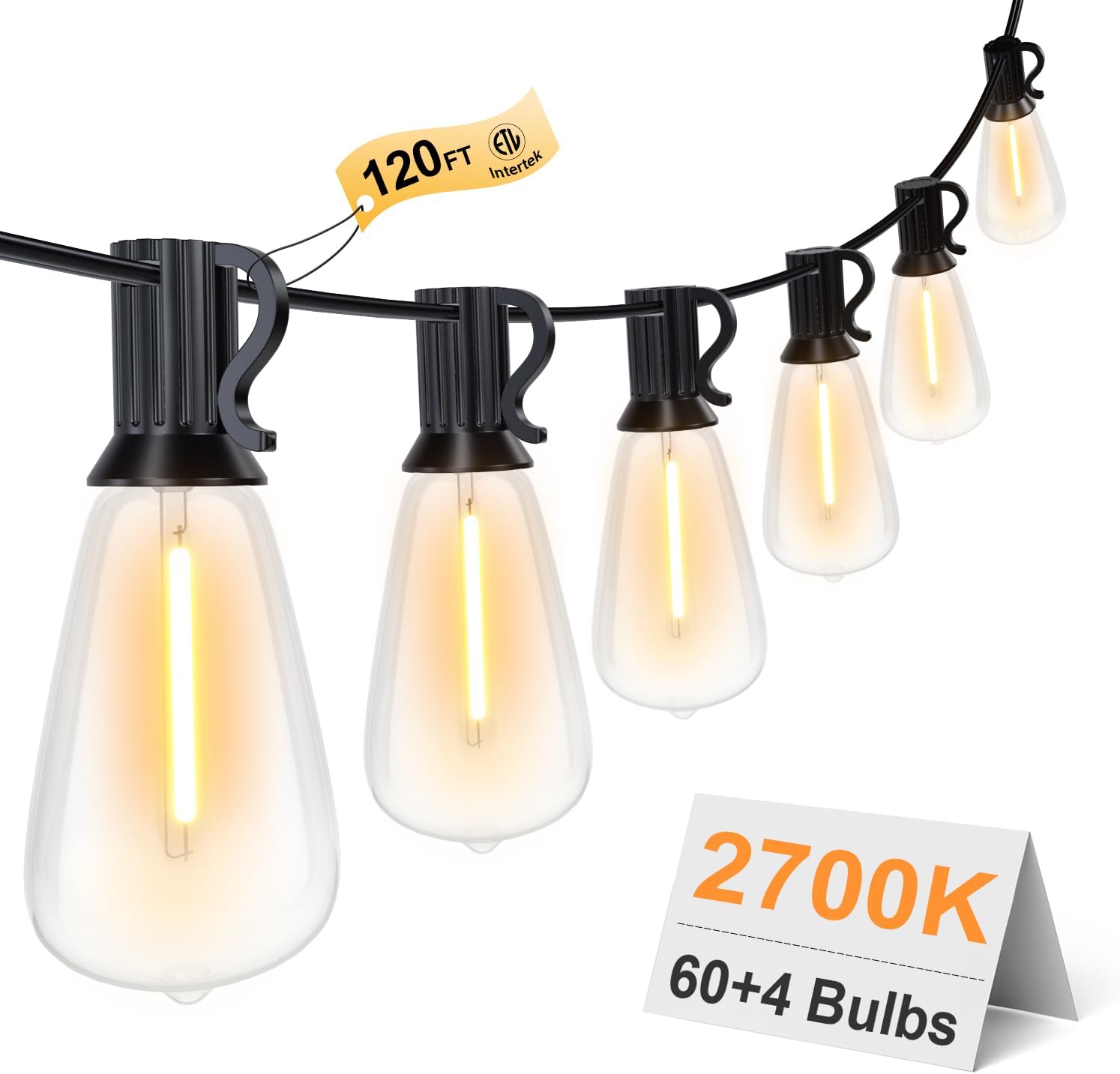 GPATIO 120FT Outdoor String Lights for Cozy Backyard Decor