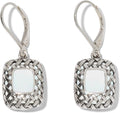 Quilted Square Leverback Earrings - Handmade Vintage Sterling Silver