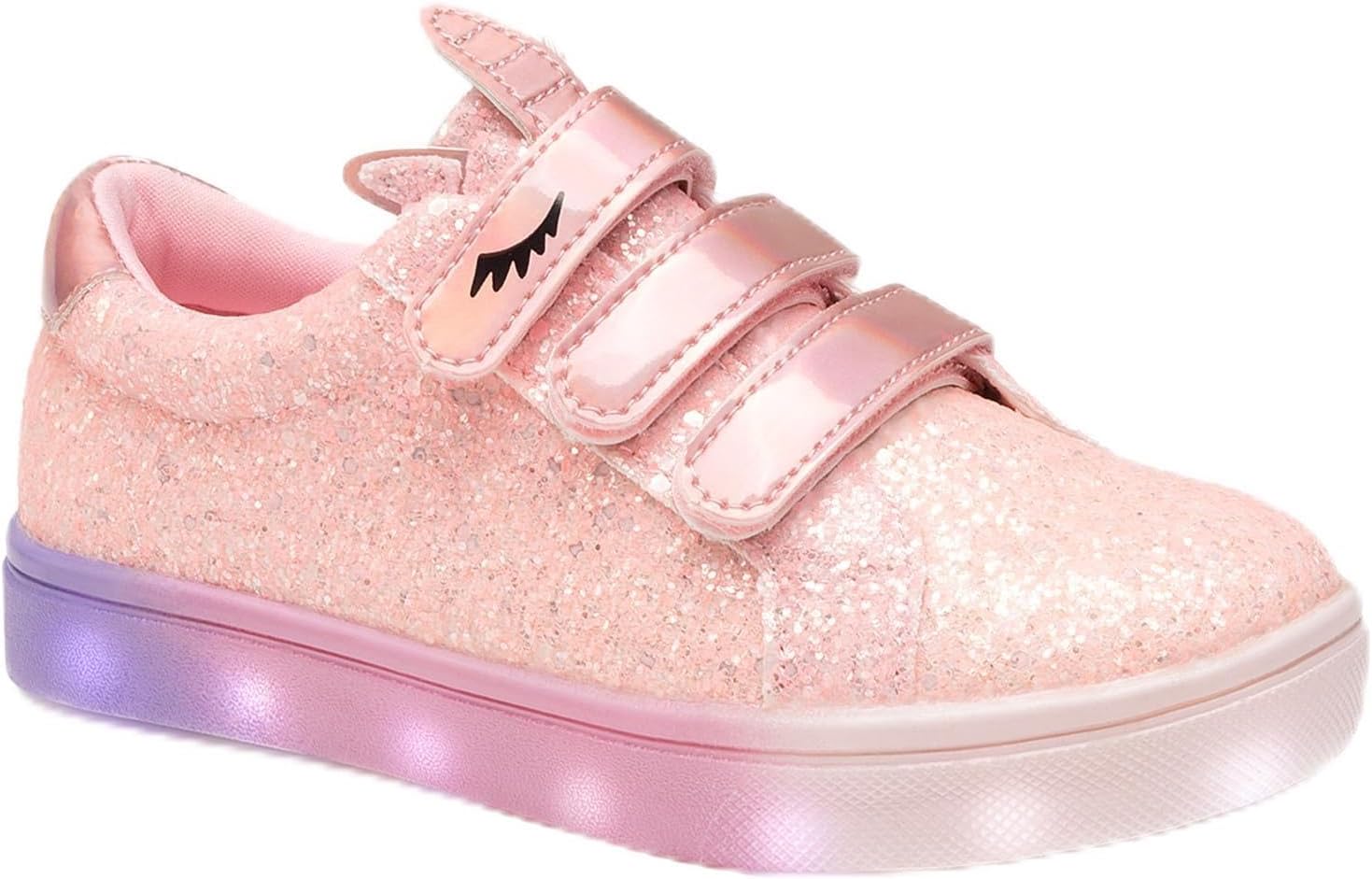FabKids Boys Light Up Sneakers with Cute Dinosaur Design