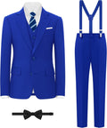 Boys' Formal Suit Set - Complete Adjustable Vest & Suspenders