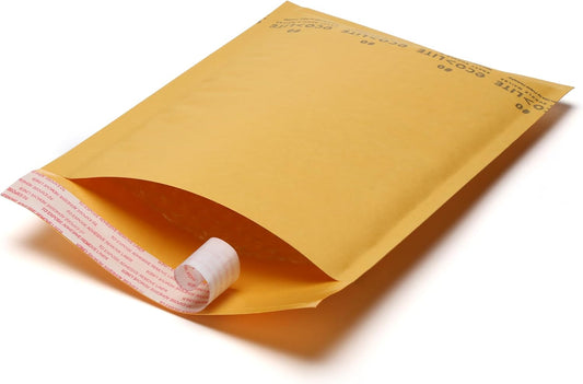 Kraft Bubble Mailer #0, 6.5in x 9in, Pack of 250 for Shipping