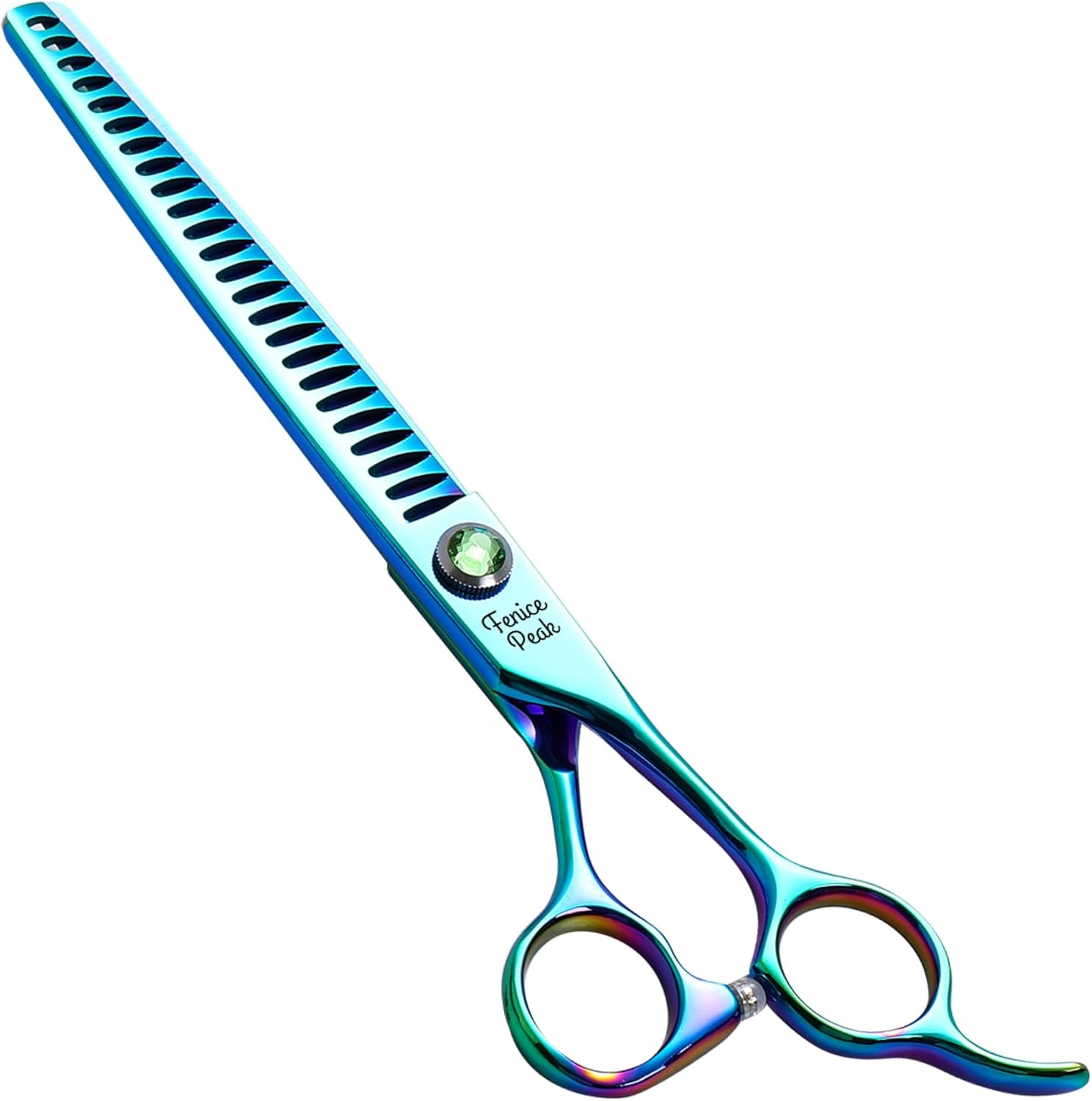 Fenice Peak 7.5in Green Chunker Dog Grooming Scissors for Pets