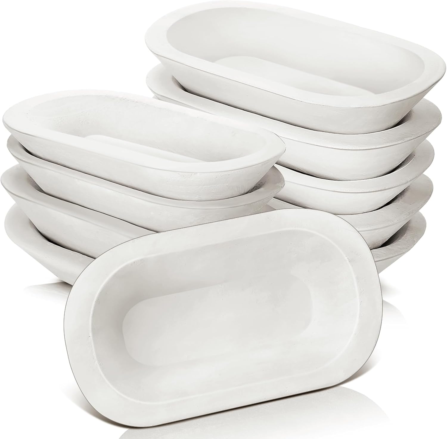 Rustic Wooden Dough Bowls Set of 10 for Home Crafts and Decor