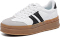 Women's Gum Sole Fashion Sneakers - Thick Platform Comfort