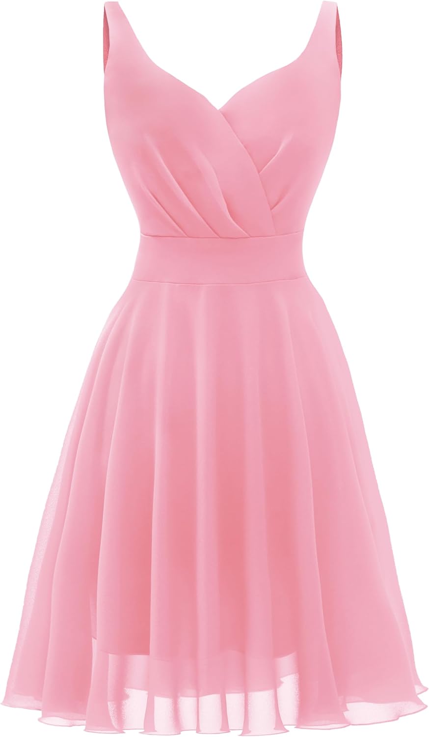 Dressever Summer Cocktail Dress with V-Neck and Spaghetti Straps