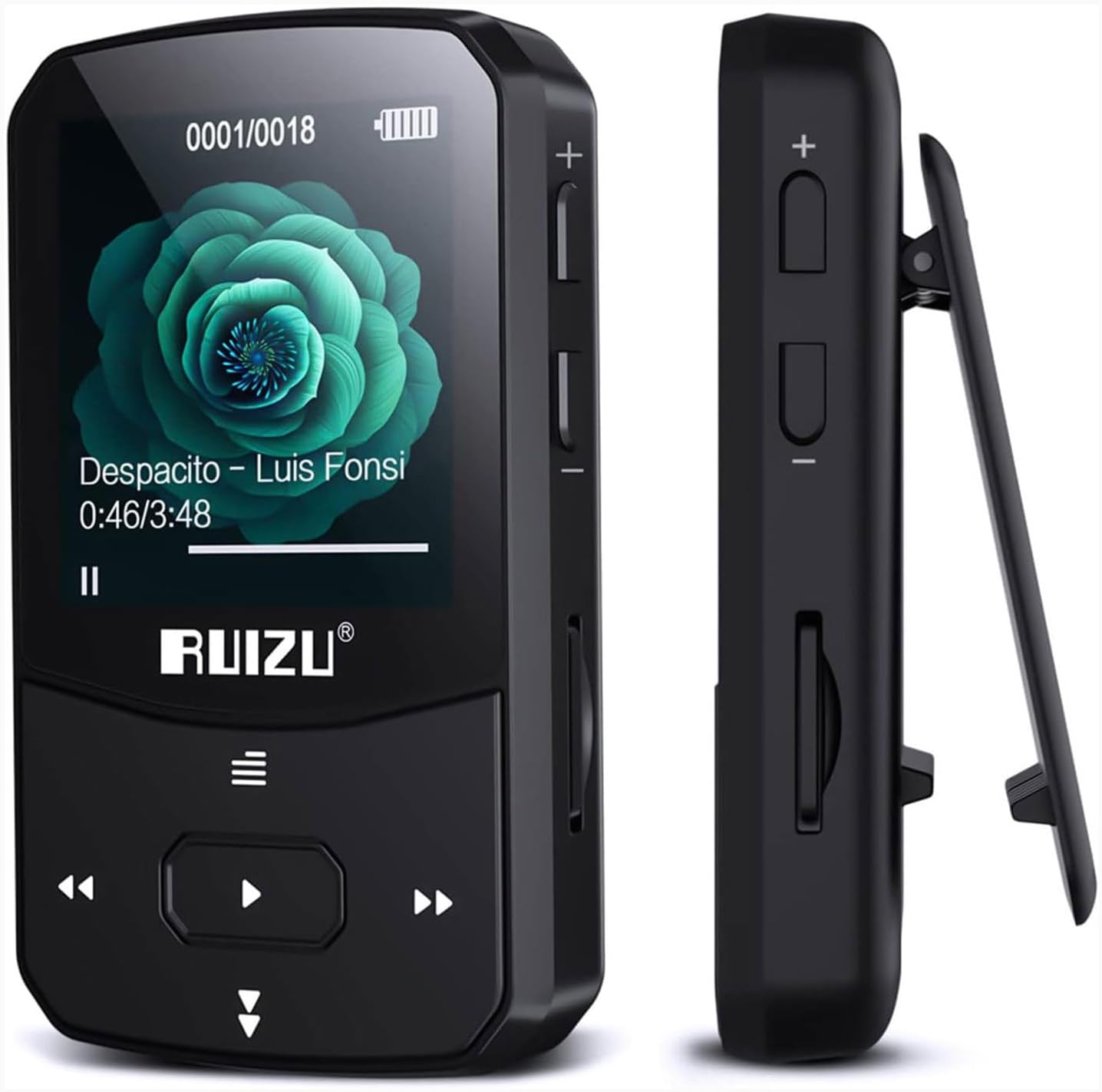 RUIZU 64GB Clip MP3 Player: Bluetooth 5.3 & Sport-ready!